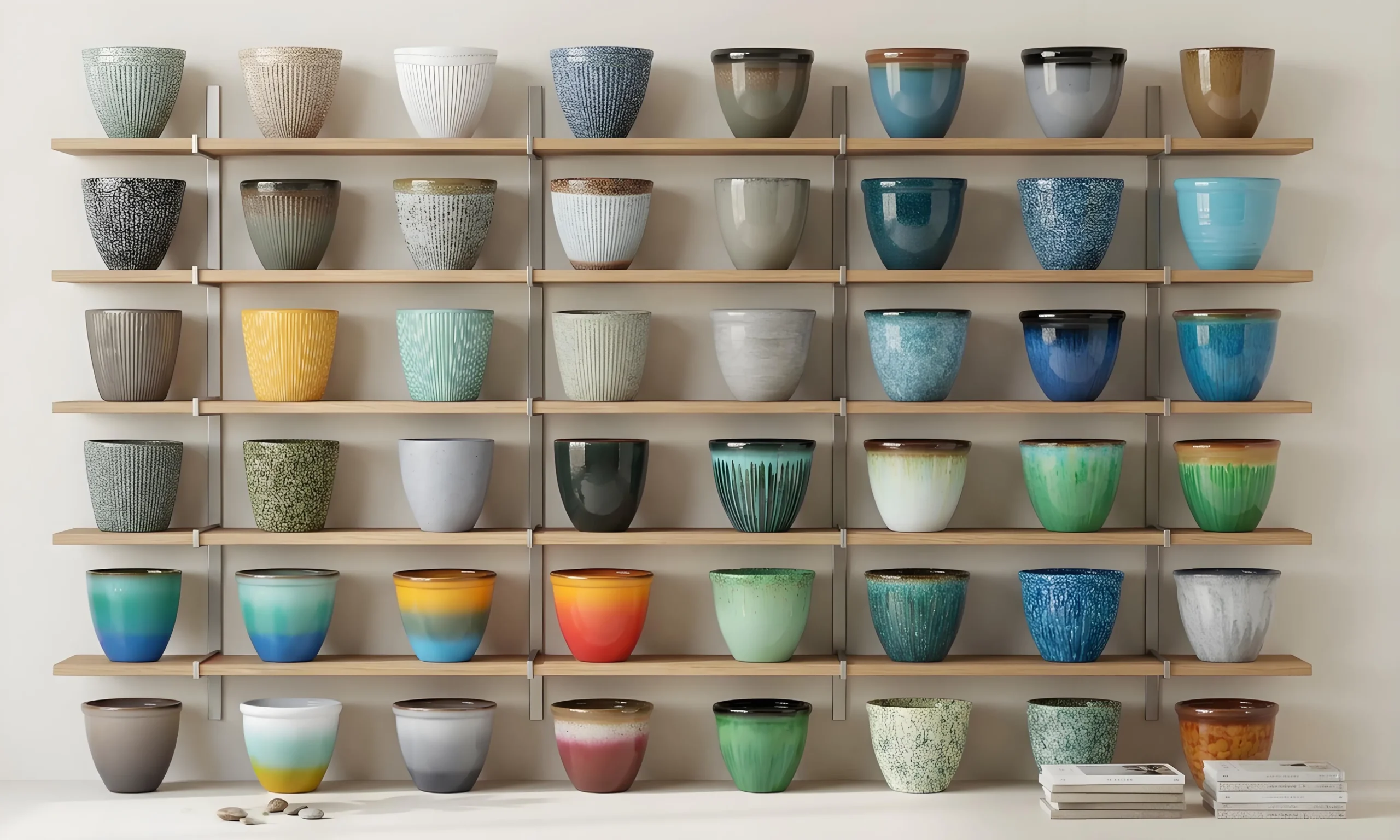 Colorful Plastic Planters, Flower Pots