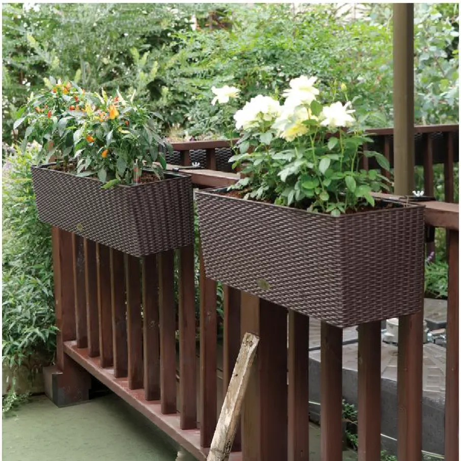 woven railing planter box